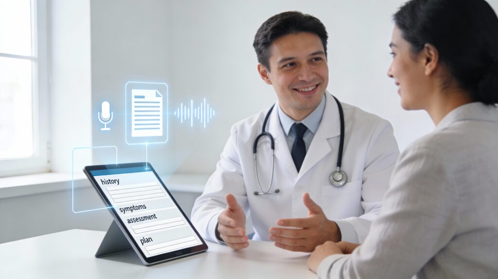 AI Scribe Documentation Tool AI Medical Scribe Tool Automating Clinical Notes and SOAP Documentation during Patient Consultation