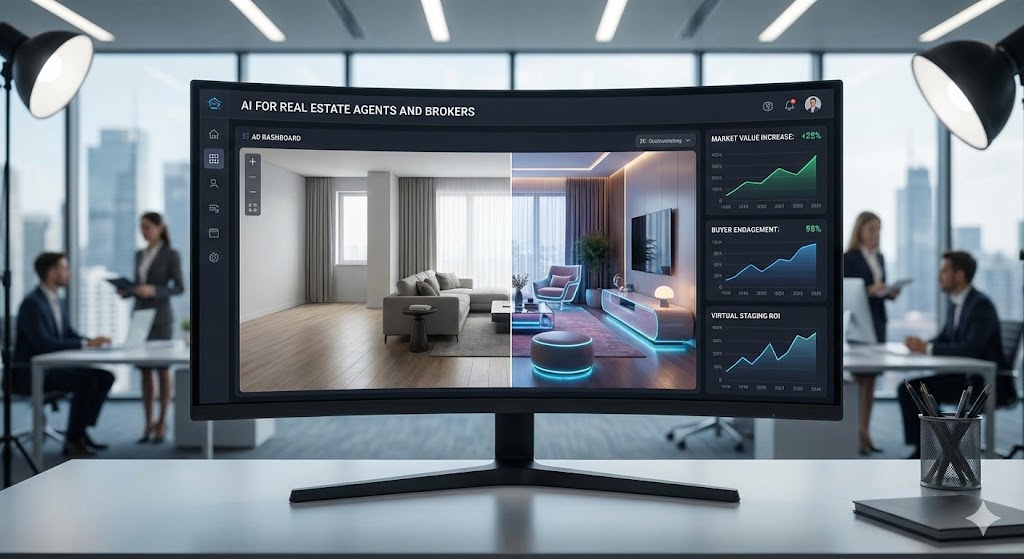 Instant Generative Virtual Staging and 3D Property Tours for AI for Real Estate Agents and Brokers