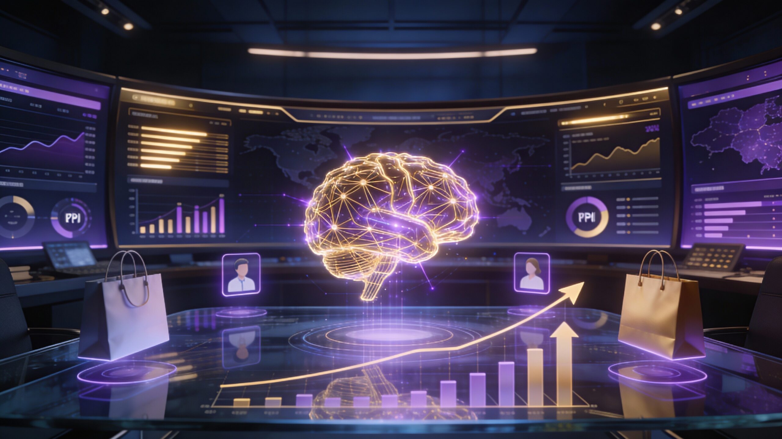 AI for E-commerce Growth Automating Personalization and Sales Forecasting with Futuristic Digital Hub