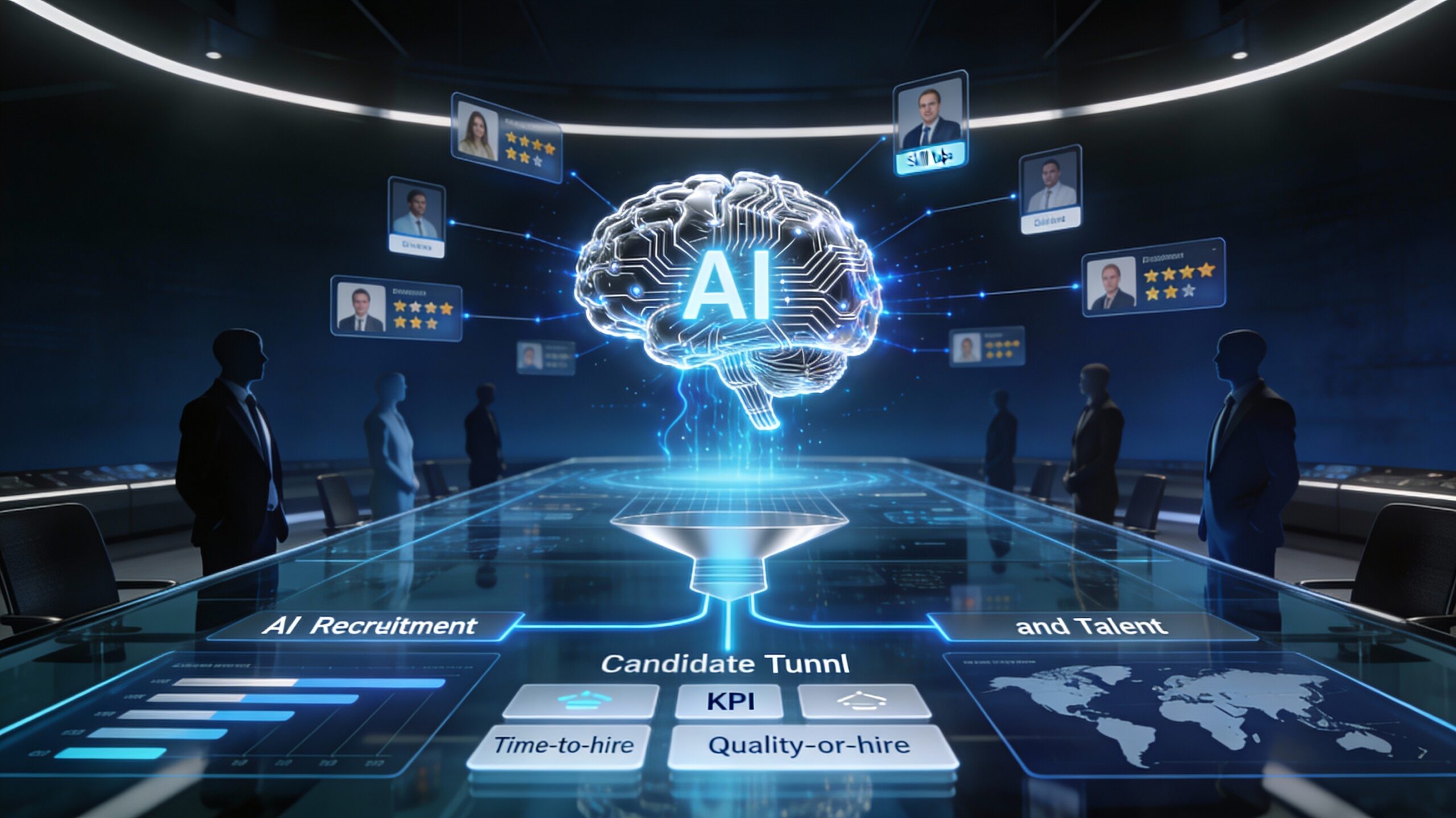 AI for Recruitment and Hiring Automating Talent Acquisition and Candidate Matching with Futuristic Digital Hub