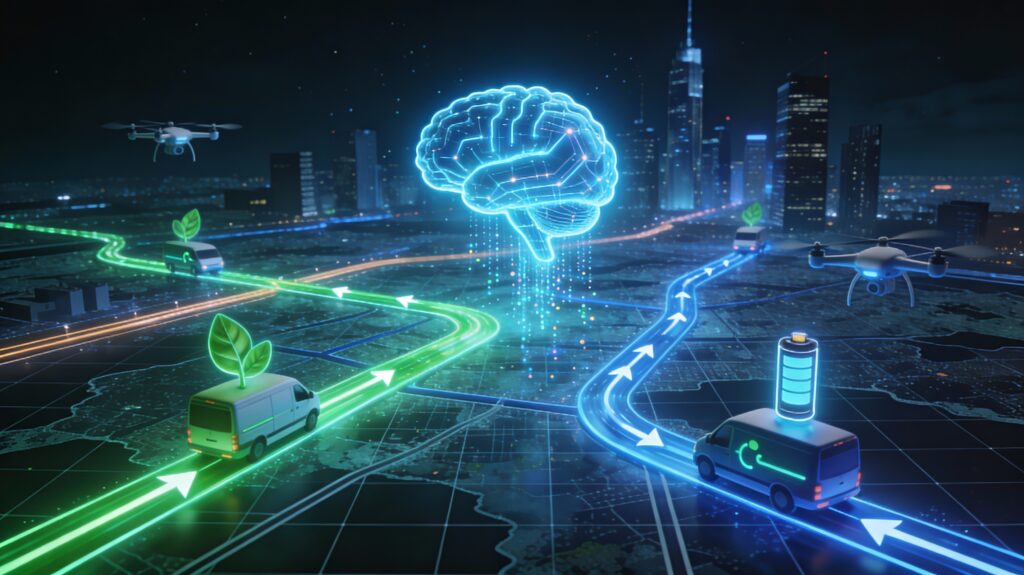 Smart Inventory Management Dashboard Showing AI-Driven Demand Prediction and Stock Level Optimization